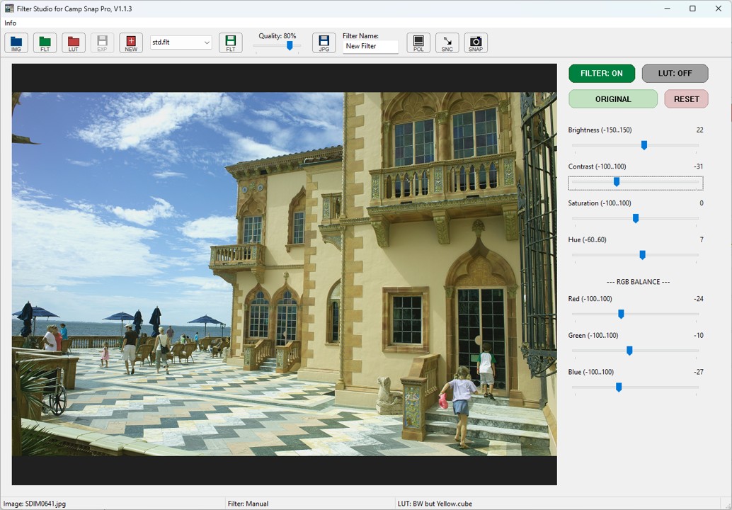 Camp Snap Pro Filter Editing